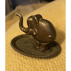 Vintage Silver-Plated Elephant Ring Holder Taiwan